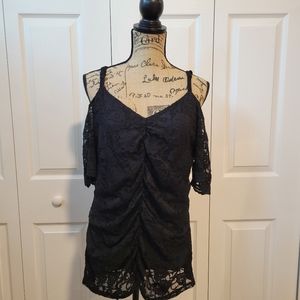 Torrid cold shoulder stretch lace top